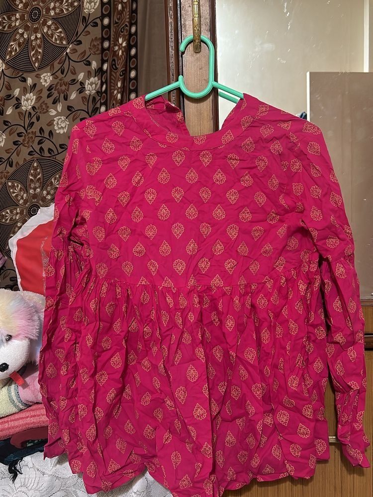 Women Pink Tunic From Myntra