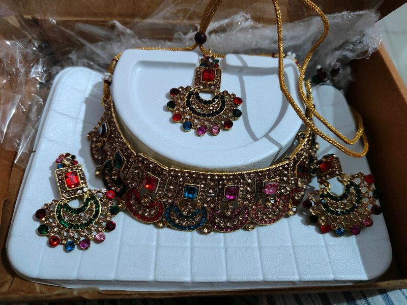 Ethnic Multicoloured Necklace Set