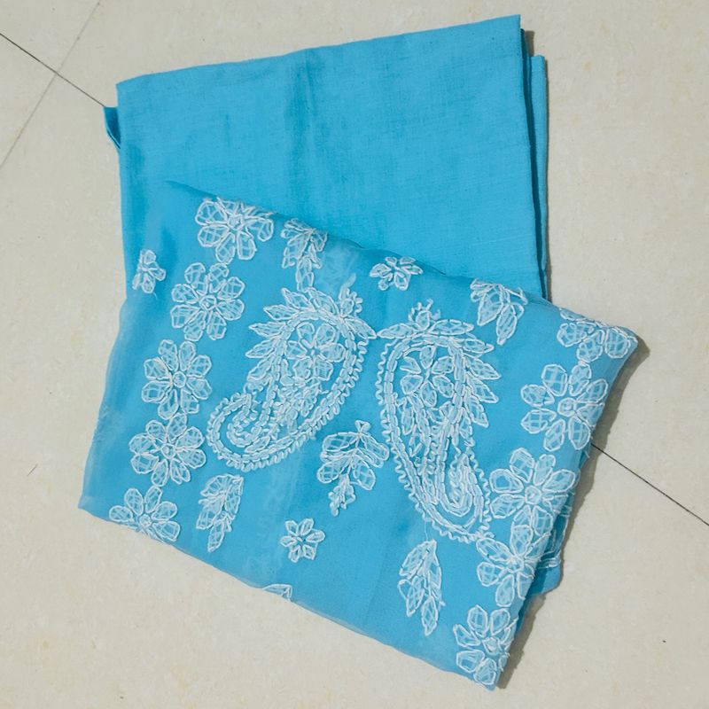 Blue Chikankari Kurti With Inner