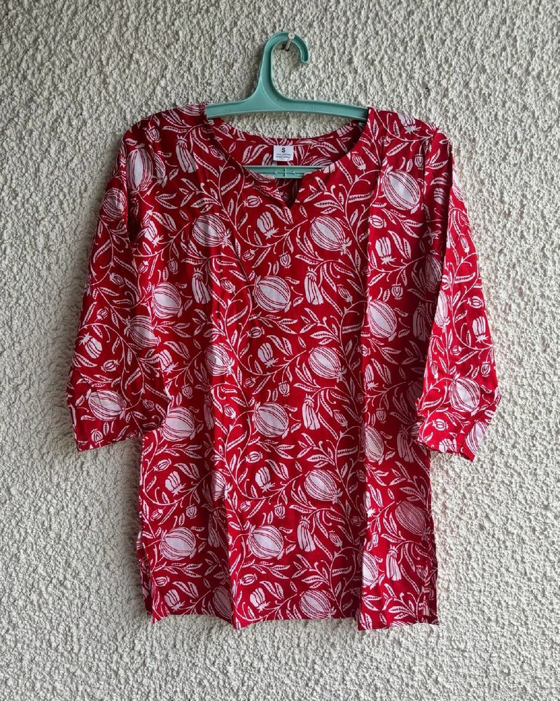 Red Printed Kurti