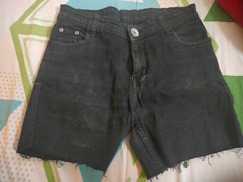 Black Denim Short