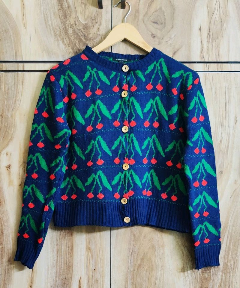 Blue  & Green Cardigan Size-36-38