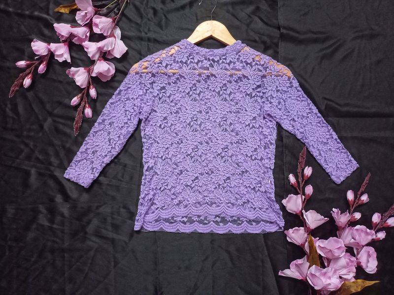 Lavander Lace Detailed Top (See-through)