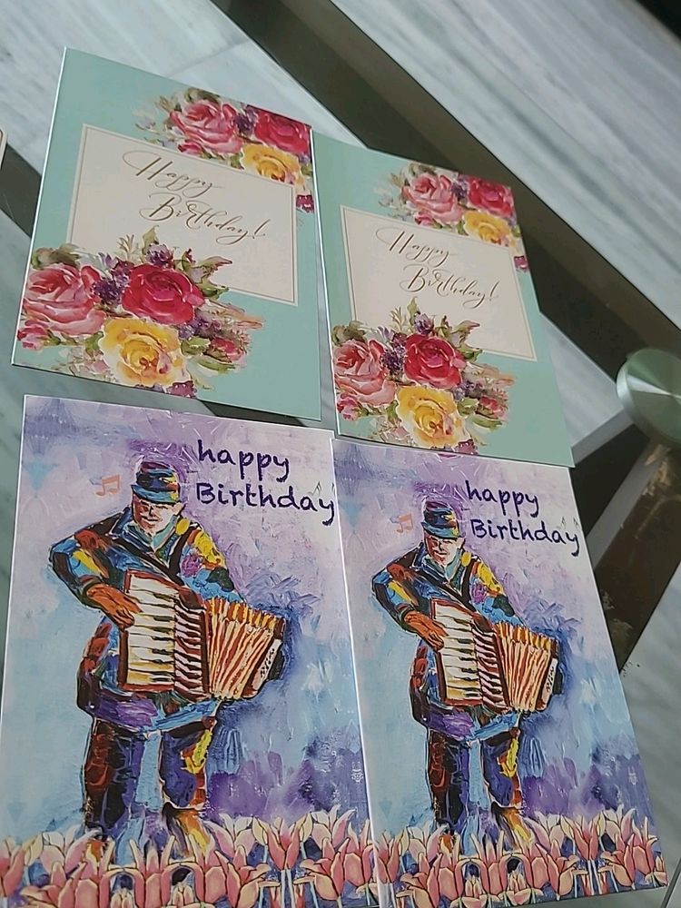 Artistic Birthday Card Set Of 4