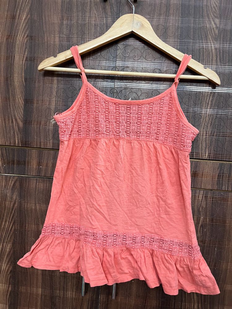 Peach Back Lace Top