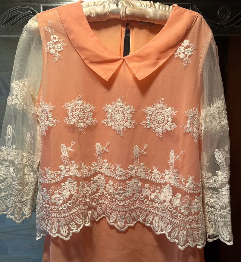 Loved Peach Lace Top