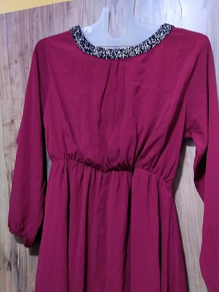 Beautiful Wine colour Dress