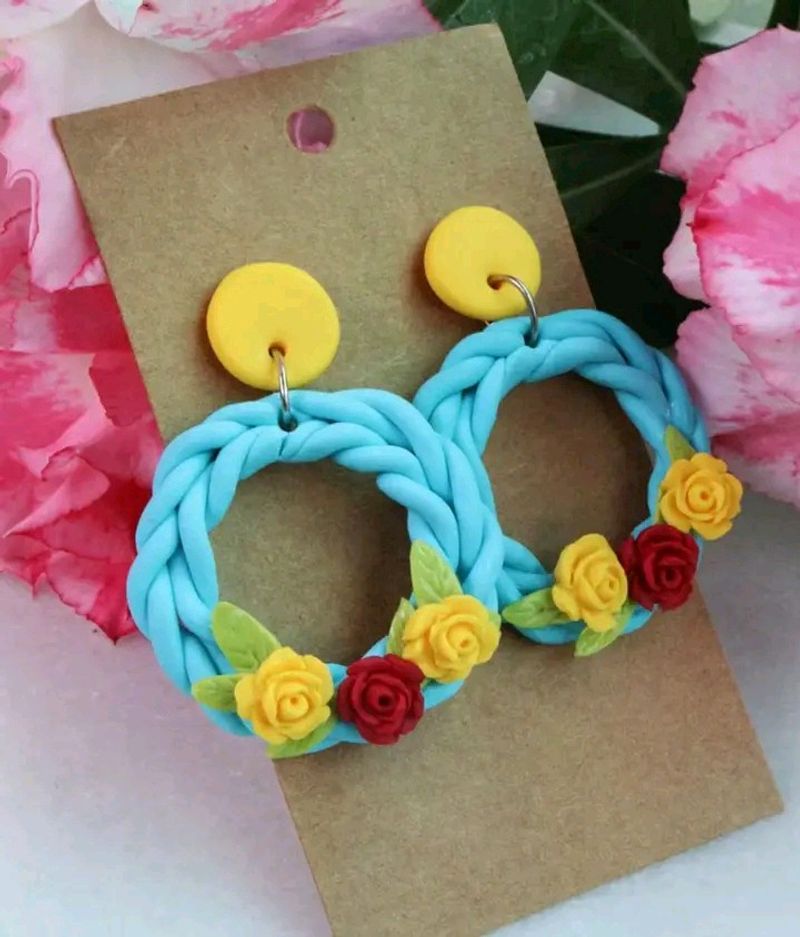 Clay Flower Earring No 14