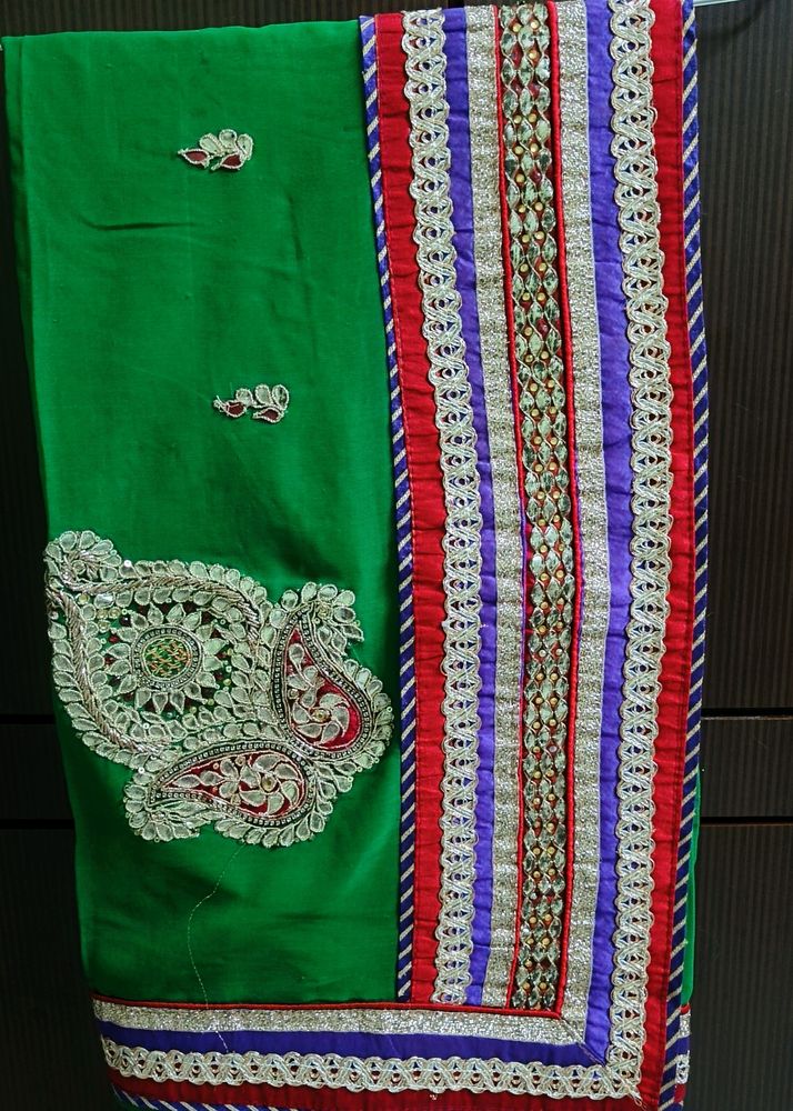 Dark Green Heavy Work Saree