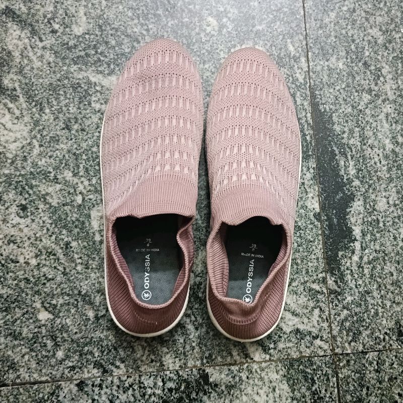 Dusty Pink Slip On Sneakers