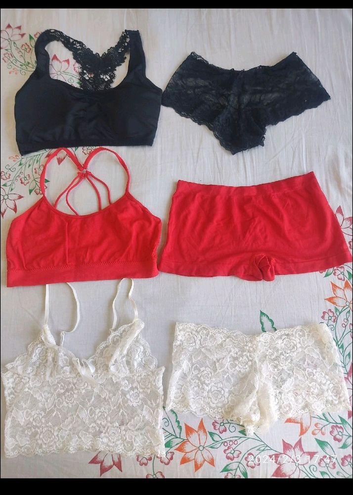 Combo Of 3 Stylish Bra Panty Set