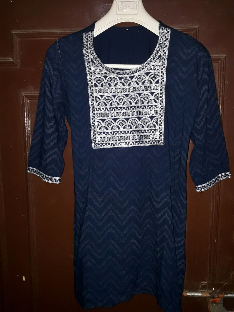 Navy Blue Short Kurti🐋