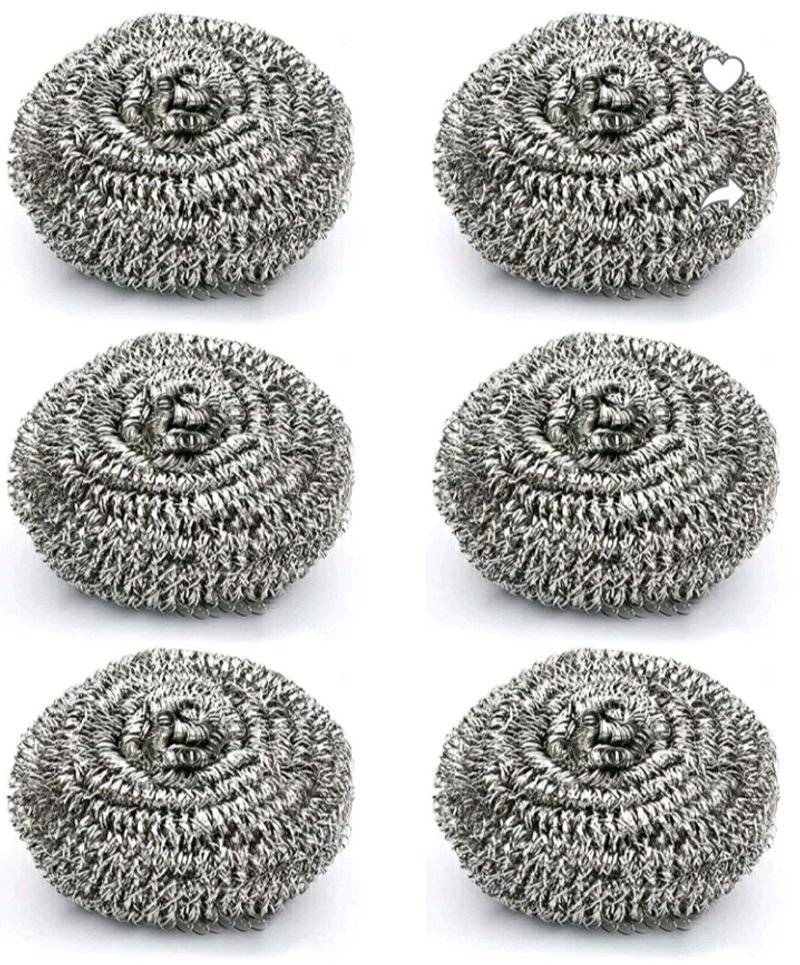 Stainless  Scrub Pads 6 Pcs