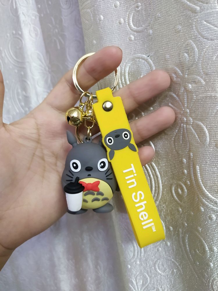 Totoro 3d Keychain With Bell