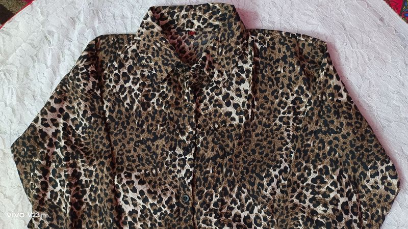 Leopard Print Shirt Dress