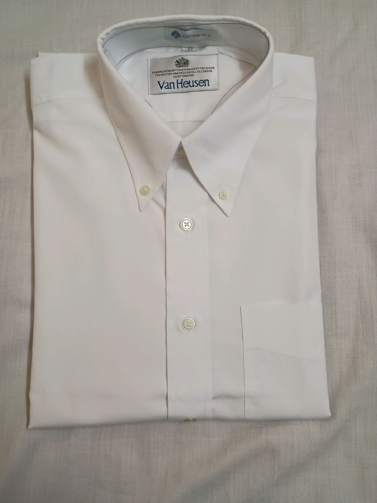 Van Heusen White Regular Fit Solid Shirt (New)