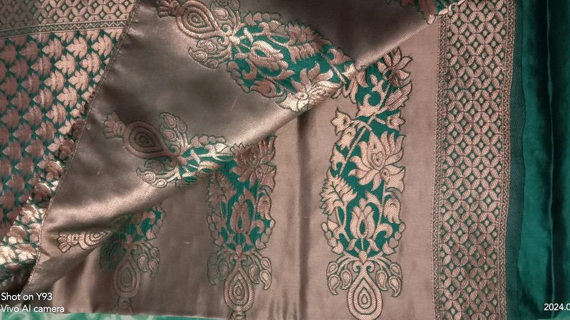 Green And Gold Pattu Saree