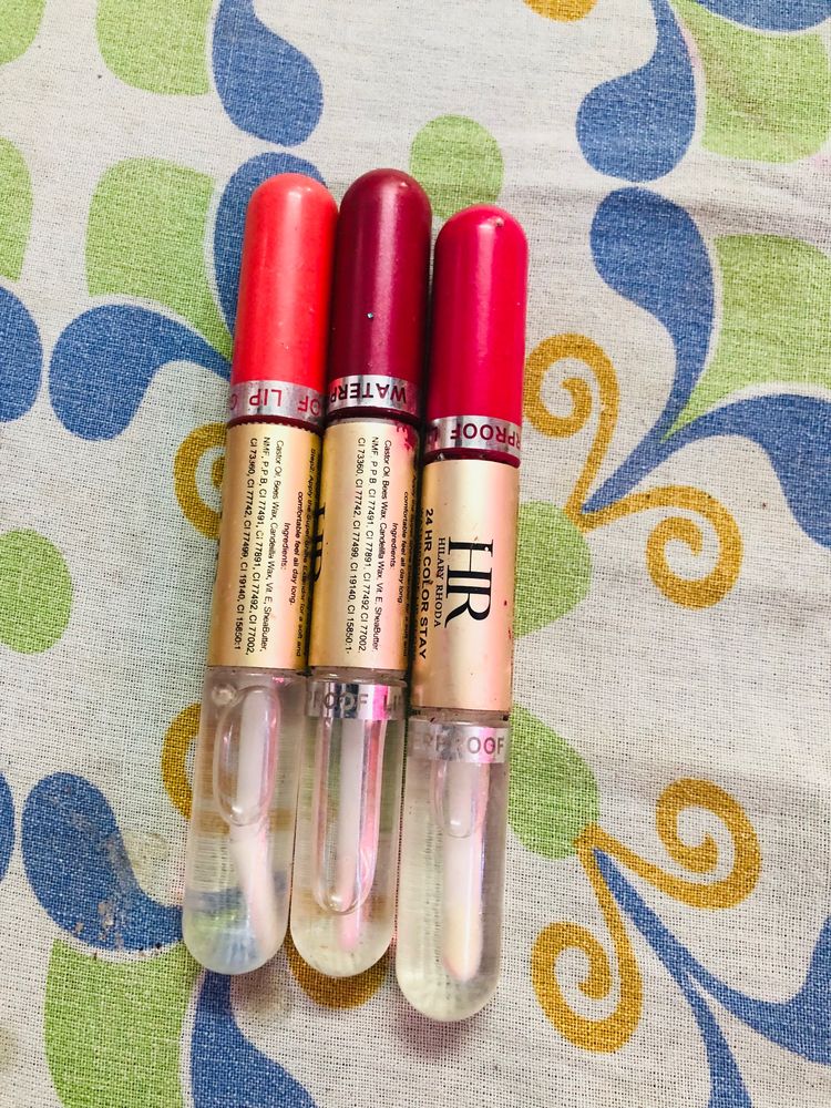 Three Lipsticks Shades With Makeup Fixer Free