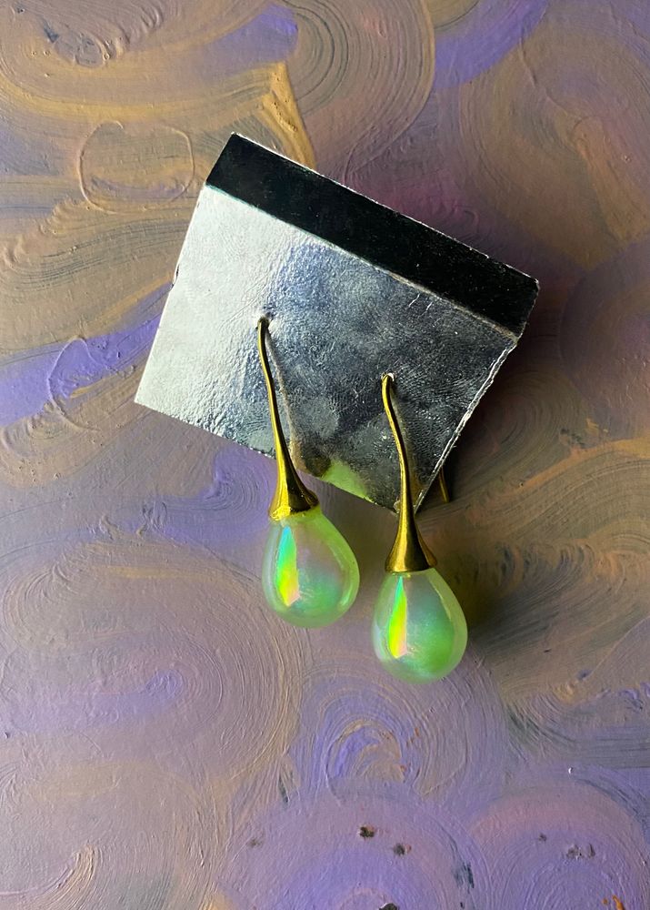 Pastel Green Drop Earrings