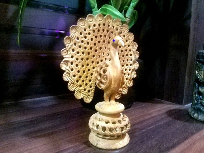 Handicraft Wooden Carving Peacock