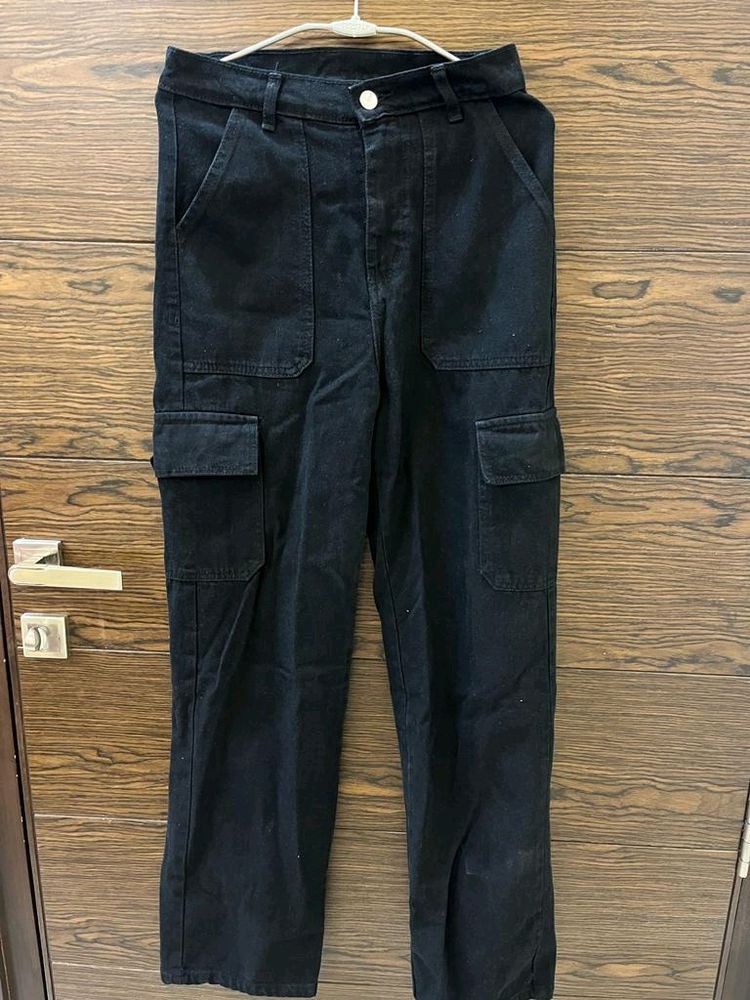 Black High Waisted Cargo Pants