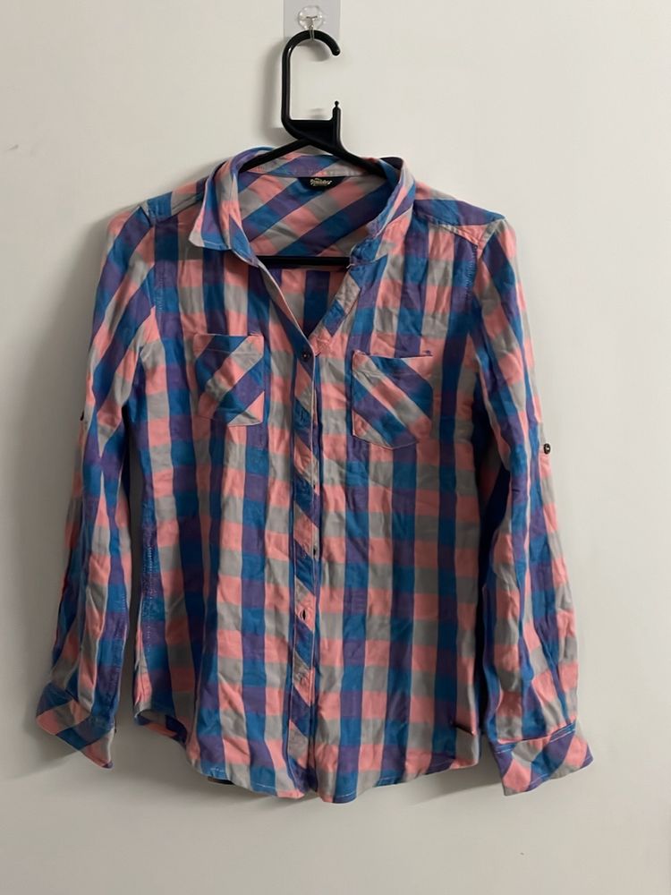 Multi Color Check Shirt For Women