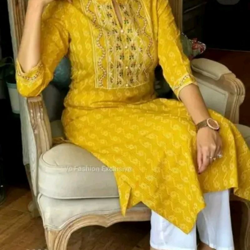 Mustard New Kurti