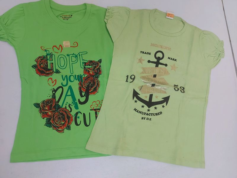 Combo Of T-shirt For Girls, 1- 55cm.,2- 65cm.