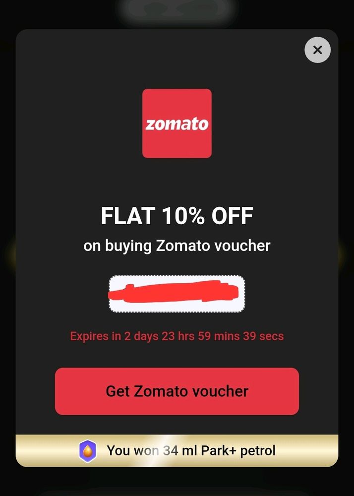 Zomato voucher