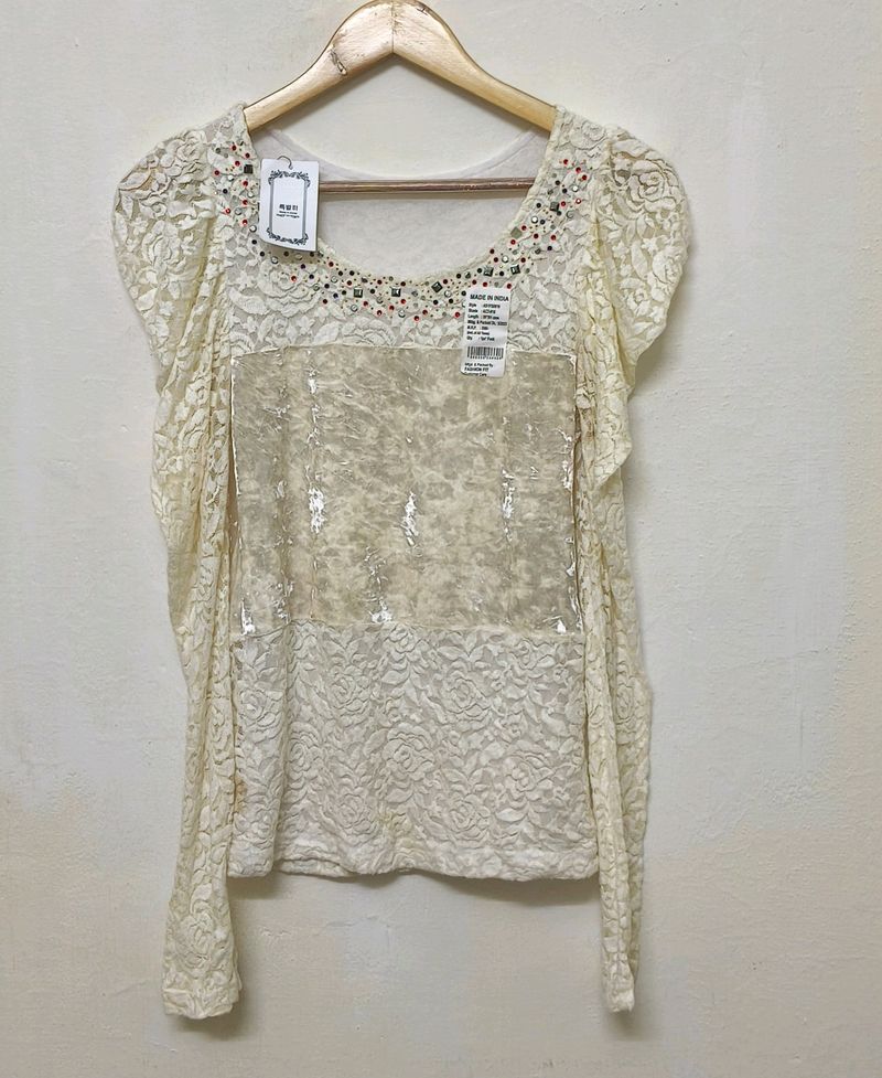 Trendy New Cream Top For Women