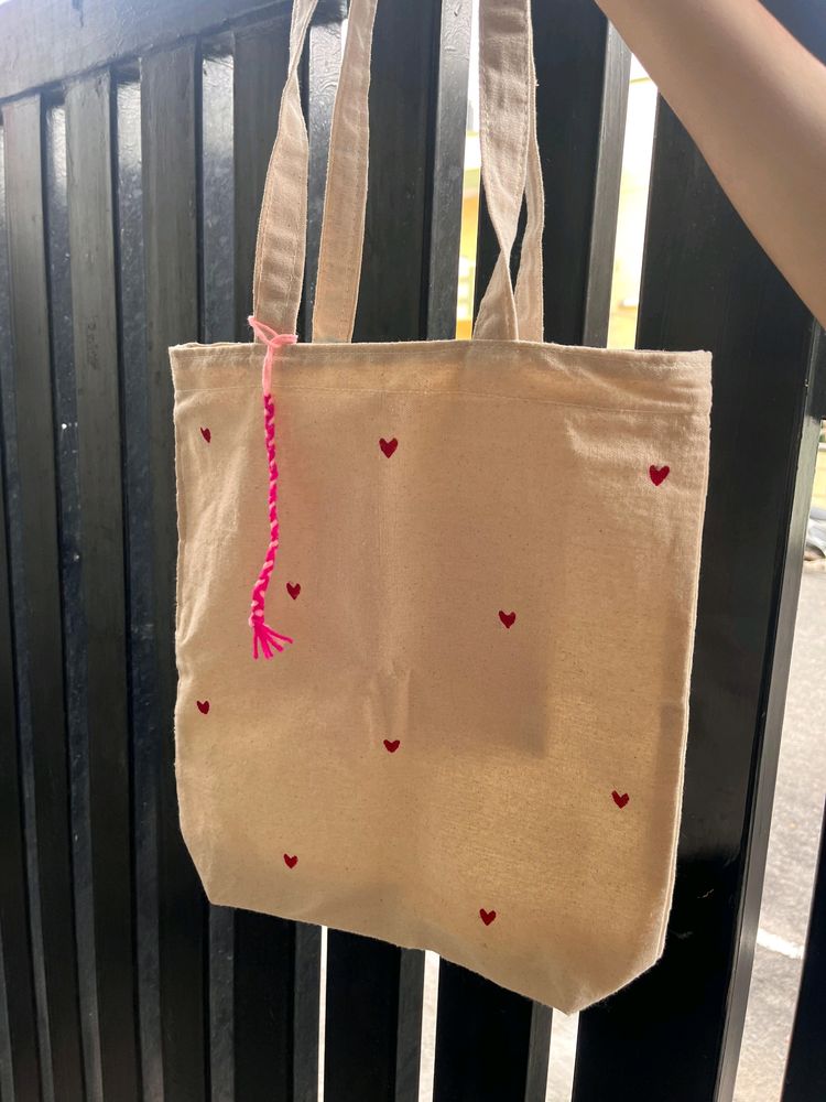 Heart Print Tote Bag