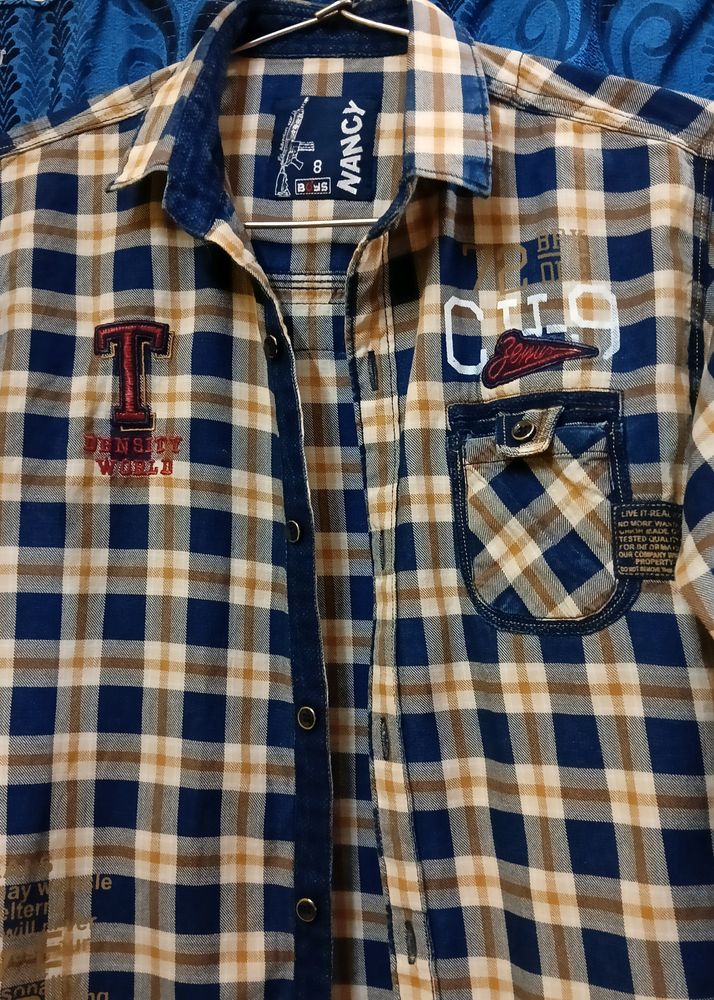 Boys Branded Check Full Shirt.