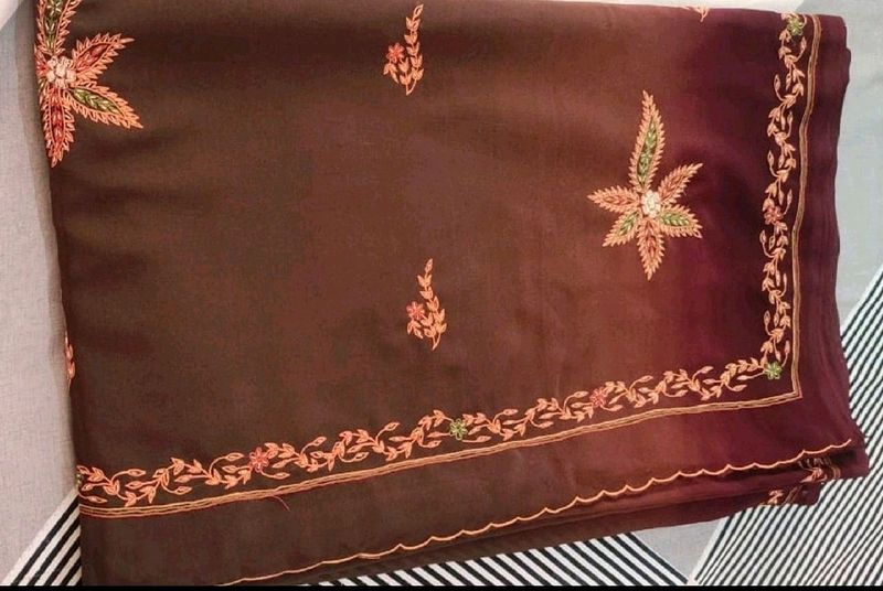 Embroidery With Jardoji Work Saree