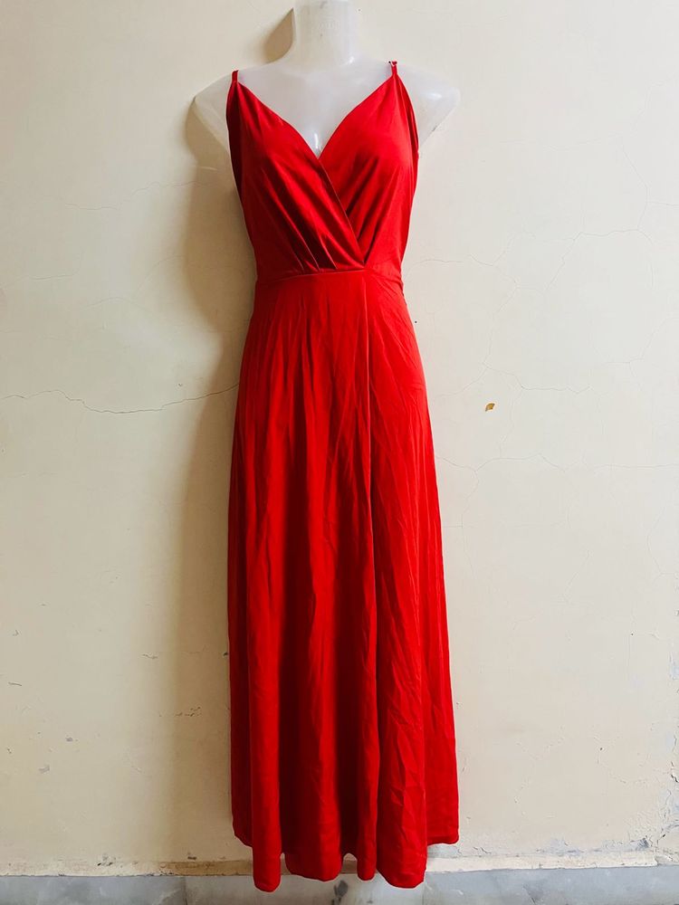 Princess Look Designer Red Long Gown