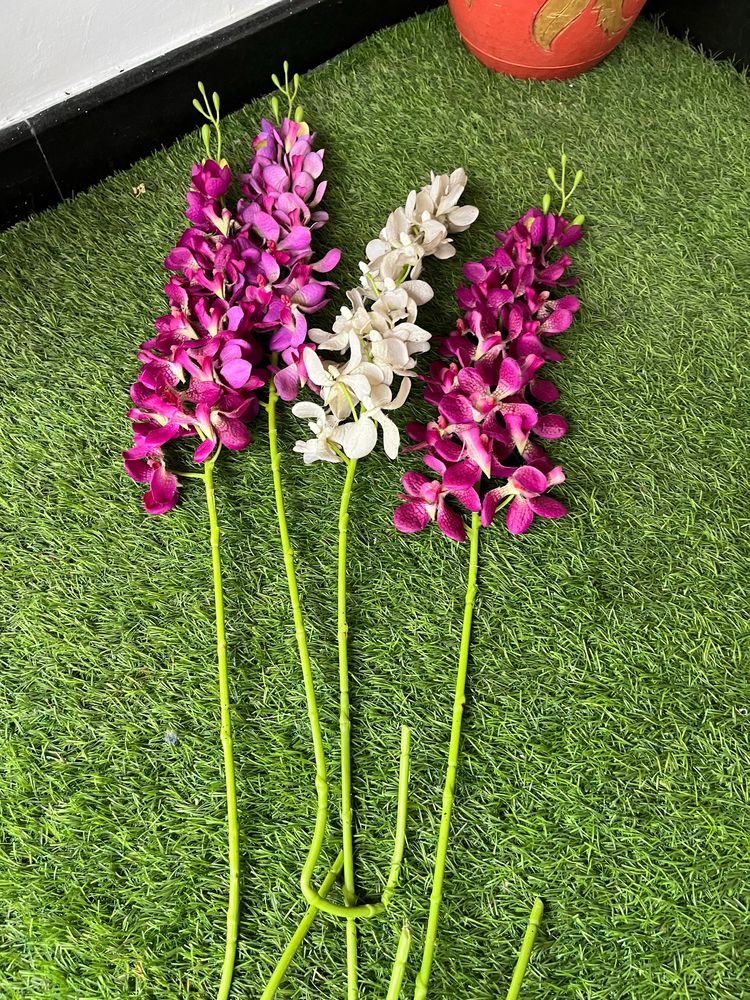 4 Artificial Orchid Flowers Combo