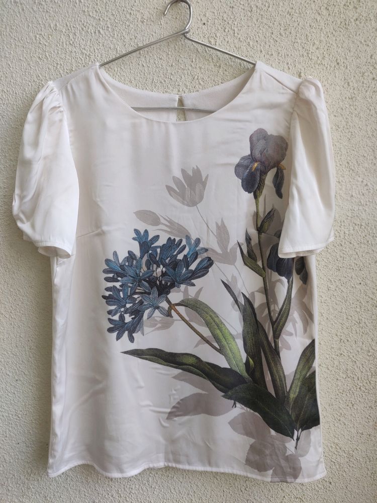 Floral Top With Puffy Sleeves By Next