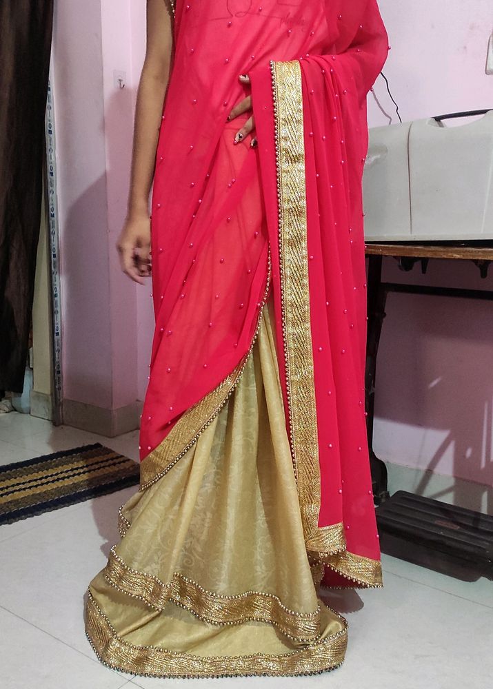 Georgette & Net Mix Saree