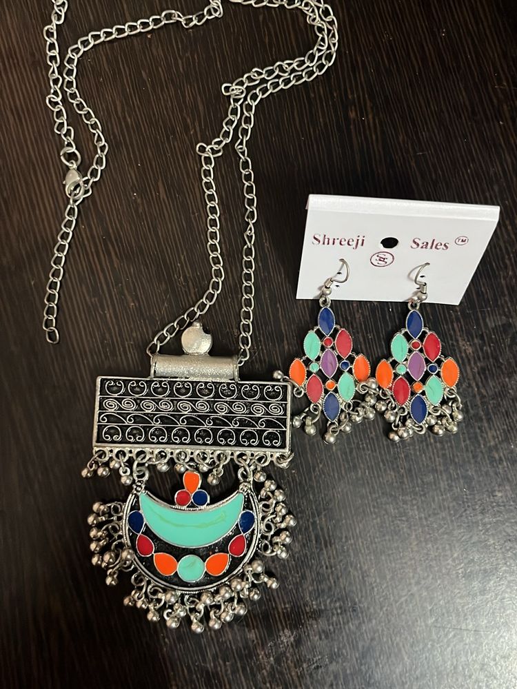 Multicolour Silver Indian Jwellery