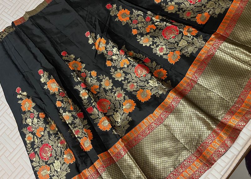 Black Banarasi Silk Lehanga Choli