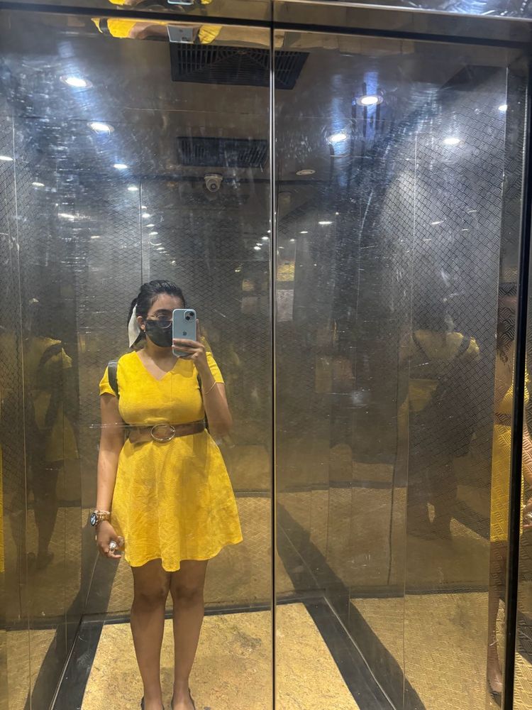 Yellow A-line dress