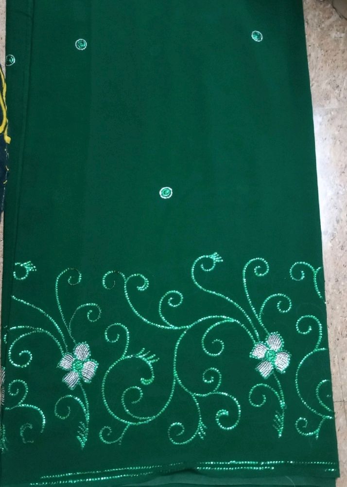 Chiffon Saree With Chamki Work