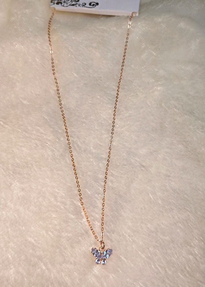 Rose Gold Chain With Butterfly Pendant & Freebie