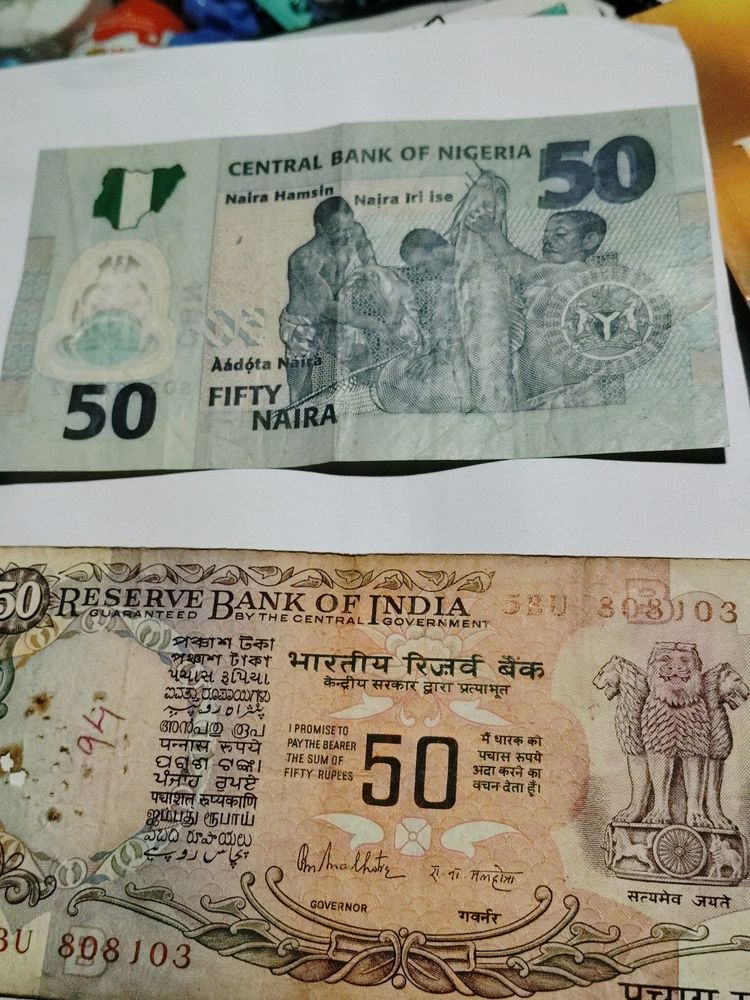 Rs50 Indian Old Currency+ 50 Naira