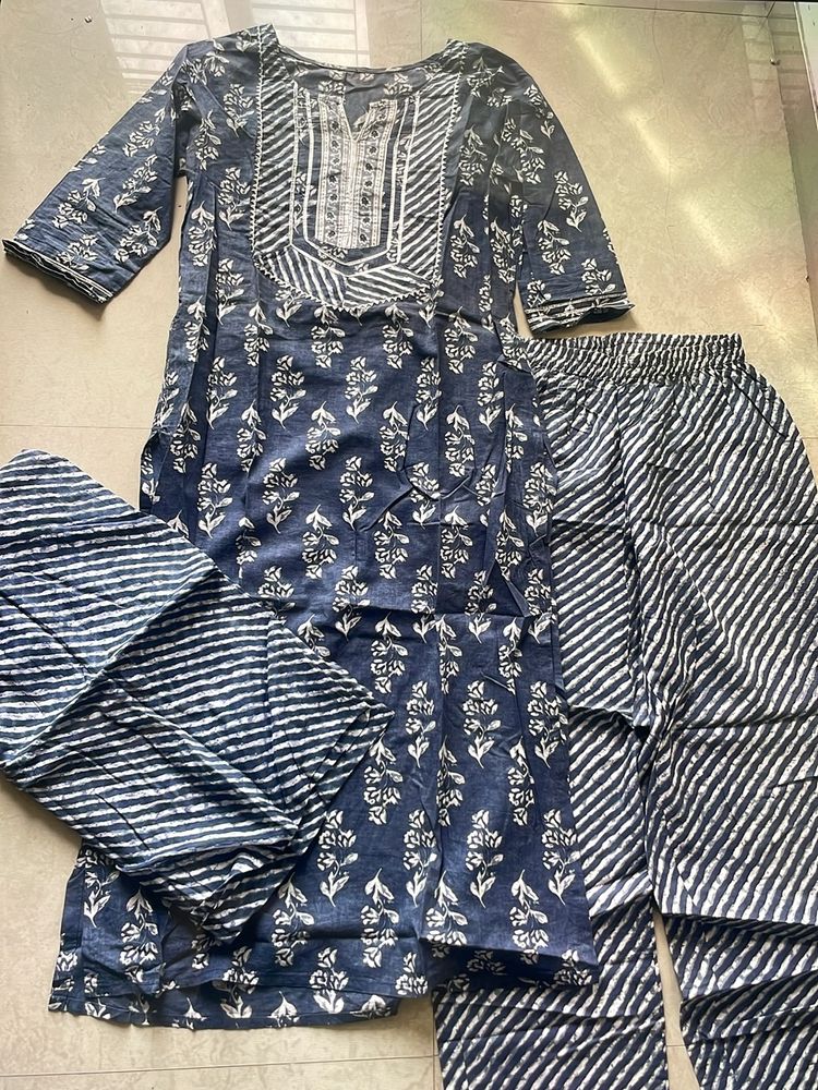 Kurti set Blue with dupatta