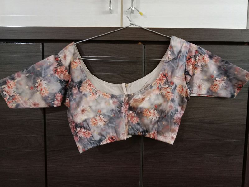 Pale Brown Flower Design Blouse