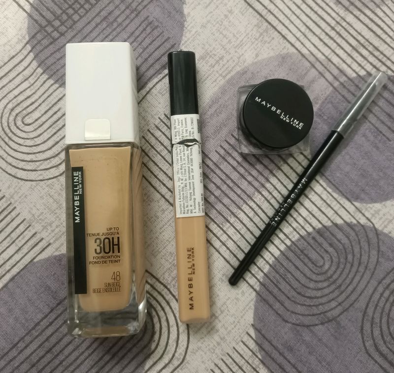 Maybelline Foundation, Concealer,Gel Eyeliner