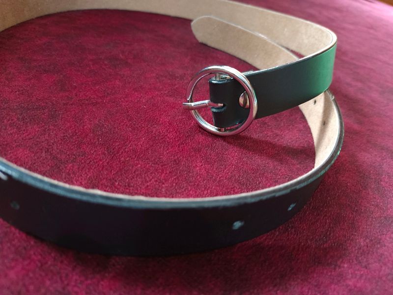 Black Round Buckle Belt(Women)