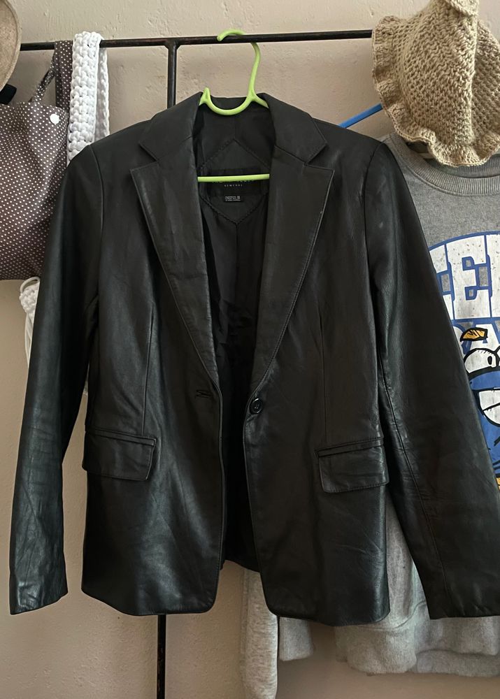 Price Drop! Black Leather Jacket/ Blazer