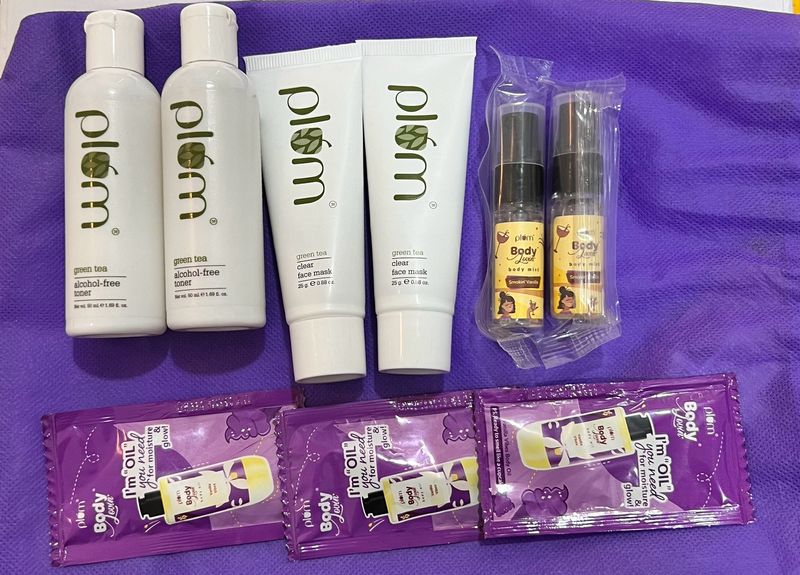 Plum Toner Face Mask Body Mist & Oil Kit