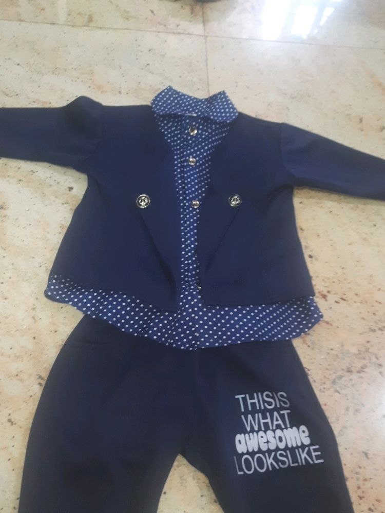 Dark Blue Coat Set Fits From 1yr To 2yrs